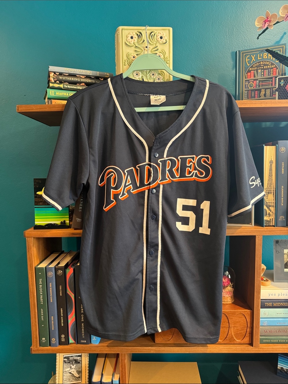 San Diego Padres #51 Navy Baseball Jersey